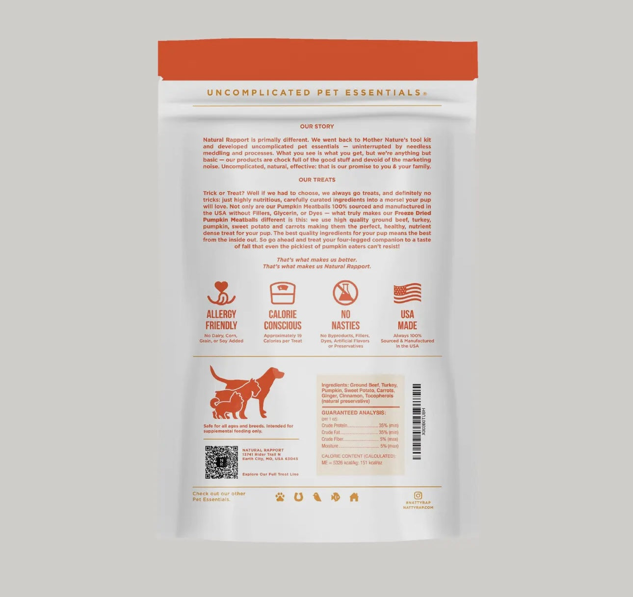 Natural Rapport Freeze Dried Pumpkin Meatballs Treats