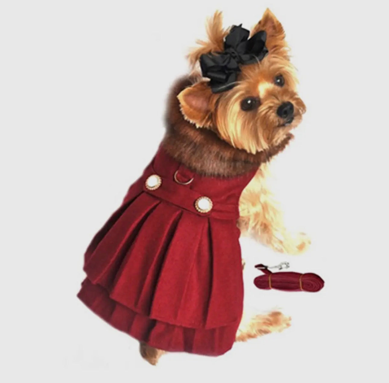 Faux Fur Coat/Dress with Matching Leash