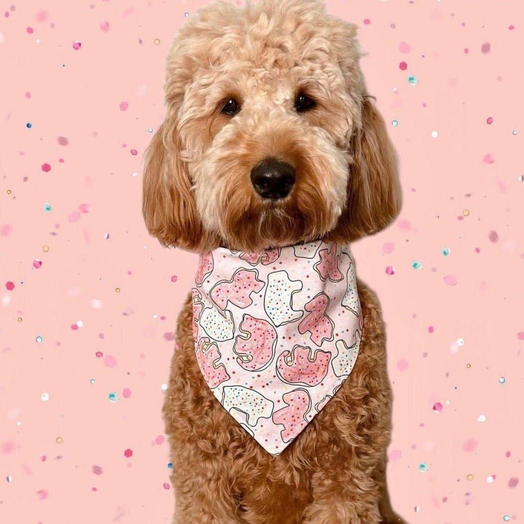 Pink Animal Cracker Adjustable Harness, Leash, Bandana and Scrunchie Bundle
