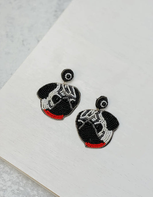 Prep Obsessed Pug Beaded Dangle Earrings