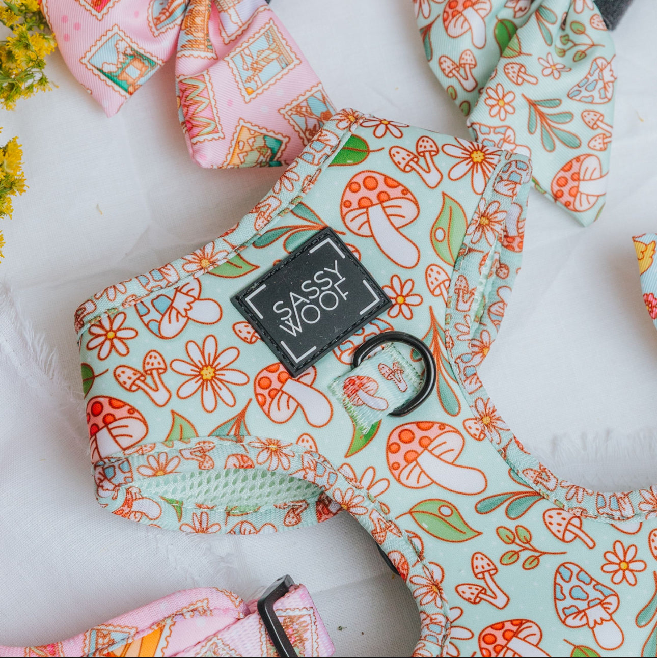 Sassy Woof Shrooms & Blooms Harness