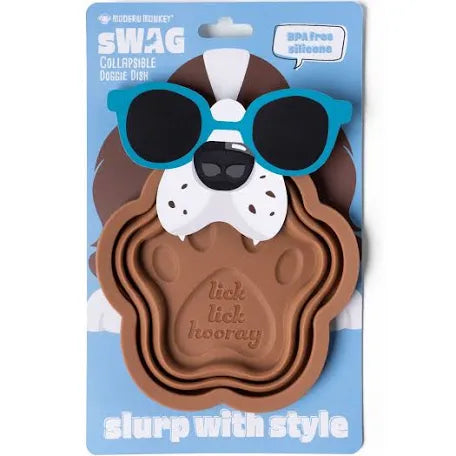 Modern Monkey Collapsible Dog Bowl