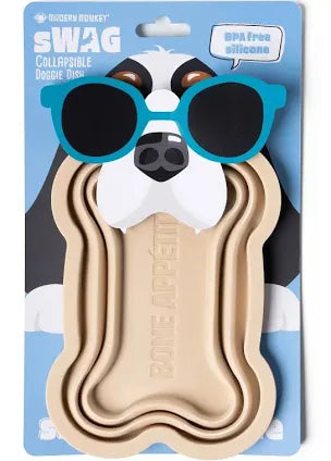Modern Monkey Collapsible Dog Bowl