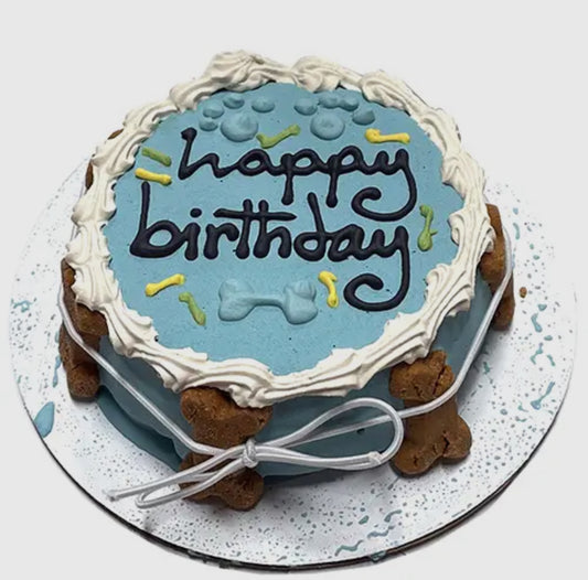 “We Just Came To Paw-ty” Dog Individually Packaged Birthday Cake (in Blue)